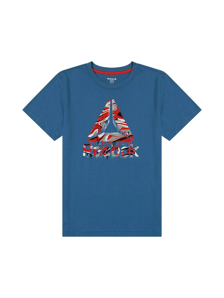 Reebok Boys Marble Drips Short Sleeve Graphic Tee