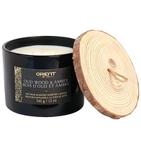 Orient 12OZ OUD WOOD & AMBER Soy Wax Blended Scented Candle,3 cotton wick, · 12oz<br>· 340g<br>· 1 pack