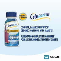 Glucerna Nutritional Drink, Meal Replacement Shakes, Complete, Balanced Nutrition For People With Diabetes, Mixed Berry, 6 x 237-mL Bottles, 6x237mL