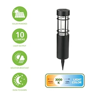 Mainstays 10 Lumens Solar Bollard Pathway Light, 2-Pack, 2PK 10L Solar Bollard