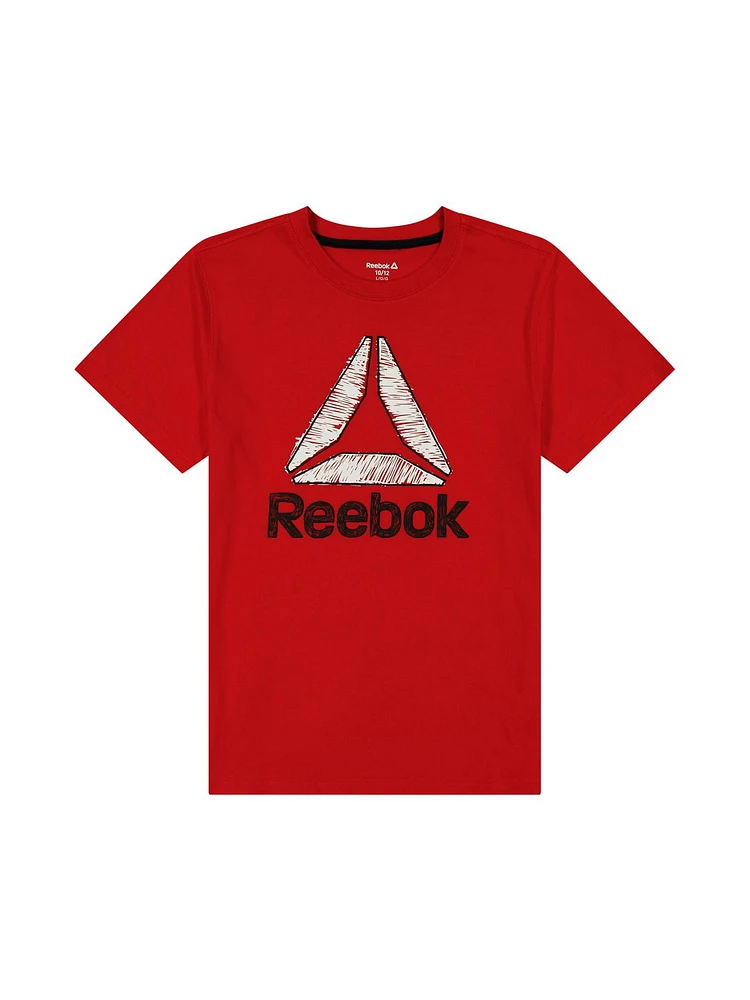 Reebok Boys Sketchy Stack Short Sleeve Graphic Tee