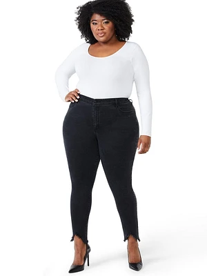 Sofia Jeans by Vergara - Jean Rosa taille plus haute Shark Bite Hem pour femmes