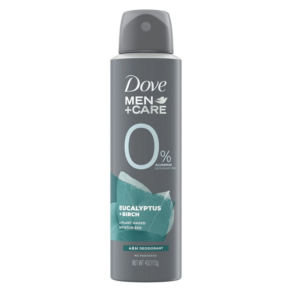 Dove Men+Care Eucalyptus & Birch 0% Deodorant Spray, 113 g 0% Deodorant Spray