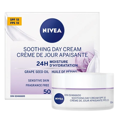 NIVEA Soothing Day Cream SPF 15 24H Moisture for Sensitive Skin