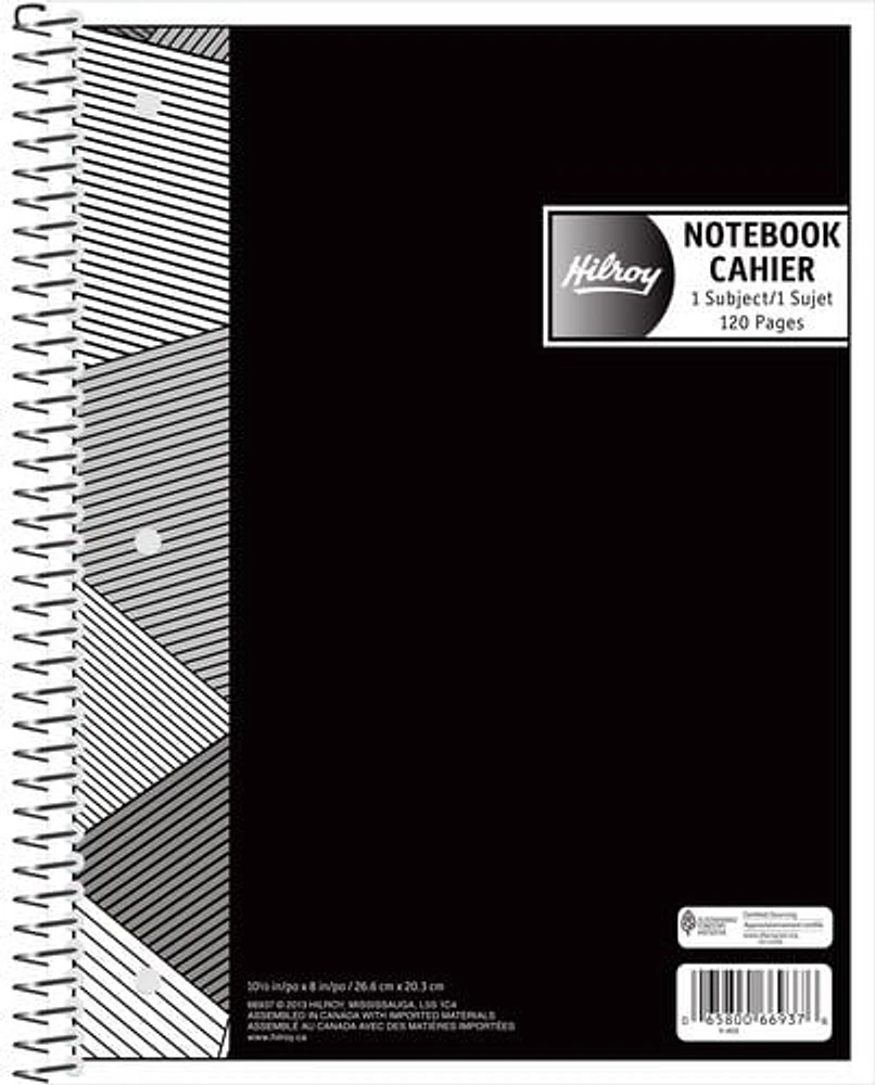 Hilroy Fashion Coil 3-Hole Notebook with Margin 1 Subject, Notebook