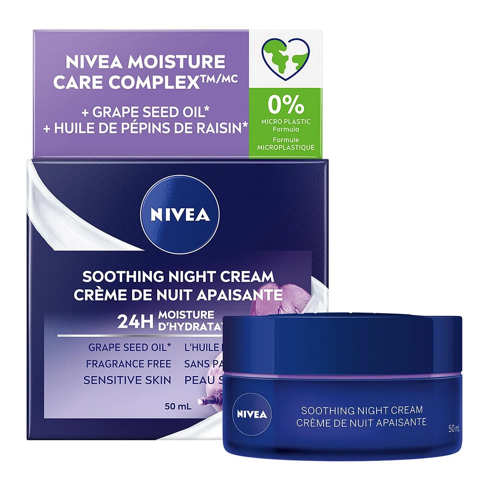 NIVEA Soothing Night Cream with SPF 15 24H Moisture for Sensitive Skin