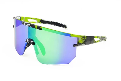 Athletic Works Black and Green Shield Sunglasses