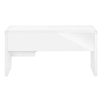 Monarch Specialties Computer Desk, Home Office, Laptop, Left, Right Set-up, Storage Drawers, 60"l, Work, Laminate, Glossy White, Contemporary, Modern