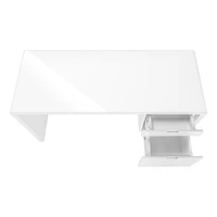 Monarch Specialties Computer Desk, Home Office, Laptop, Left, Right Set-up, Storage Drawers, 60"l, Work, Laminate, Glossy White, Contemporary, Modern