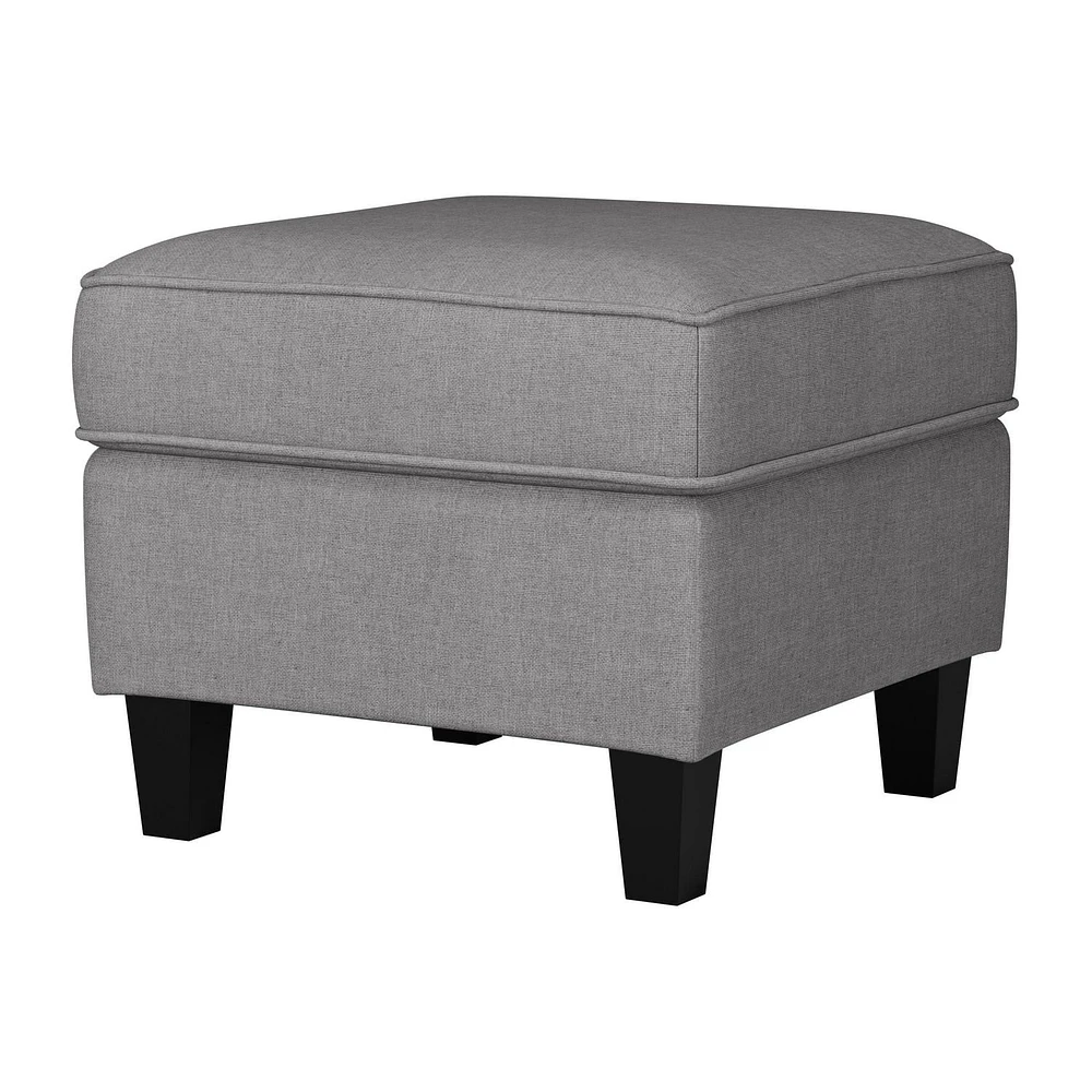 Georgia Linen-Like Upholstered Square Ottoman