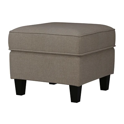 Georgia Linen-Like Upholstered Square Ottoman