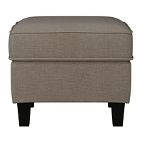 Georgia Linen-Like Upholstered Square Ottoman