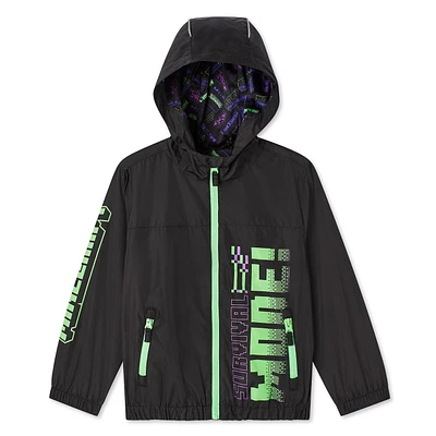 Minecraft Boys' Full-Zip Windbreaker