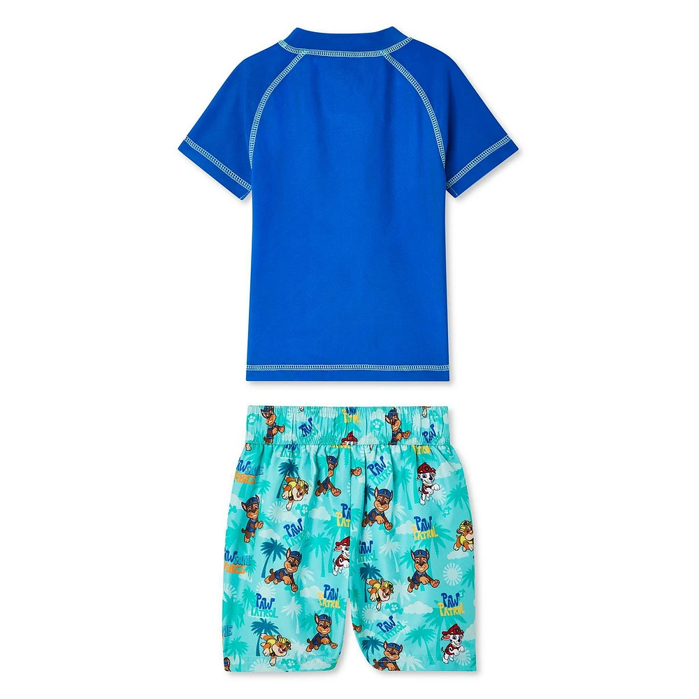 Paw Patrol Toddler Boys' Rash Guard 2-Piece Set