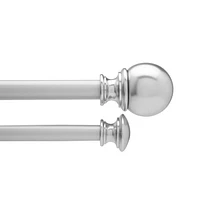 Home Trends Ball 3/4" Double Rod 66"-120" Nickel