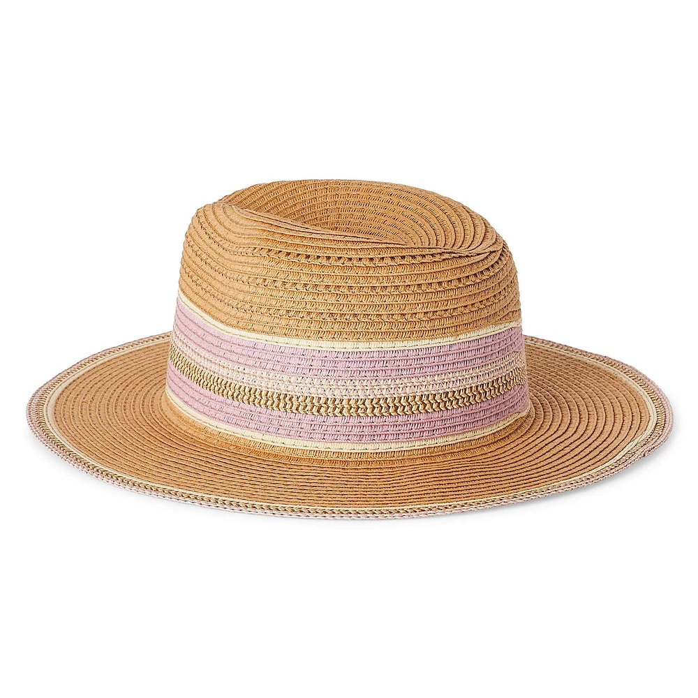 Time and Tru Women's Straw Panama Hat