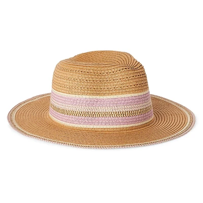 Time and Tru Women's Straw Panama Hat