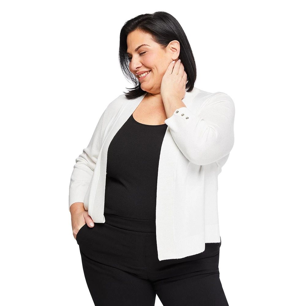 Veste courte en tricot avec manches aux coudes Iyla Plus pour femmes
