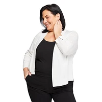 Veste courte en tricot avec manches aux coudes Iyla Plus pour femmes