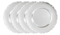 Holiday Time 13-Inch Scalloped Charger Silver - Pack of 4