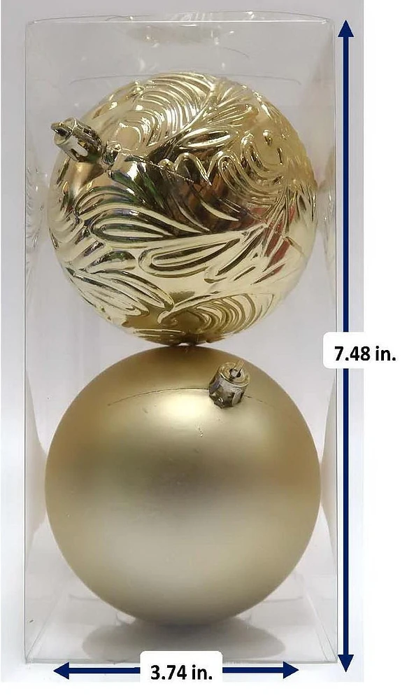 2CTS 100MM SHATTERPROOF ORNAMENTS