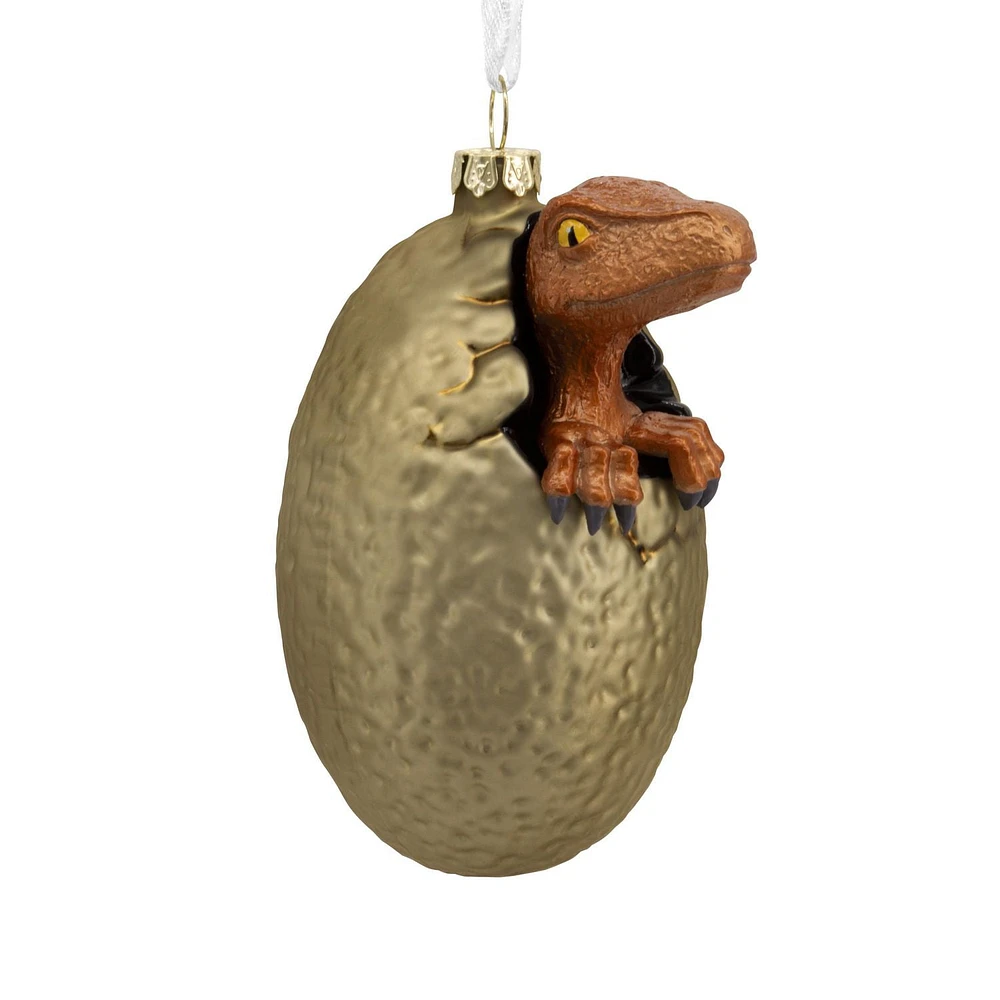 Hallmark Christmas Ornament (Jurassic Park Raptor Egg Hatching Blown Glass)