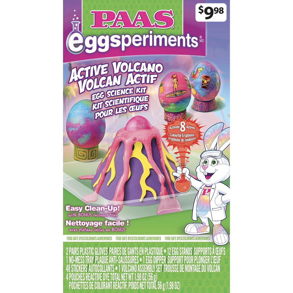 PAAS Easter Egg Decorating and Dye Kit , Eggsperiments : Active Volcano, 1 Kit