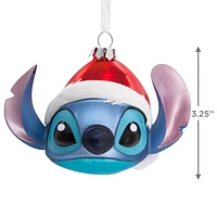 Hallmark Christmas Ornament (Disney Lilo & Stitch in Santa Hat Blown Glass)