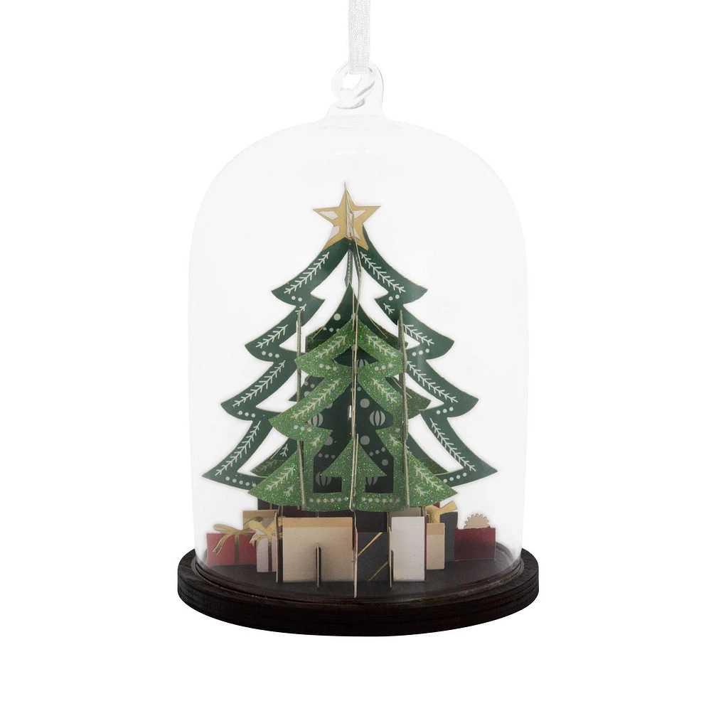 Hallmark Christmas Ornament (Signature Christmas Tree Cloche Glass and Paper)