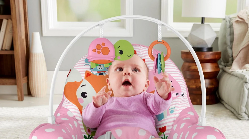 Siège berçant évolutif – Animaux roses de ​Fisher-Price, siège berçant pour bébé