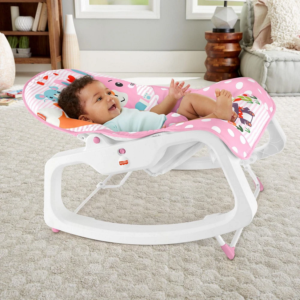 Siège berçant évolutif – Animaux roses de ​Fisher-Price, siège berçant pour bébé