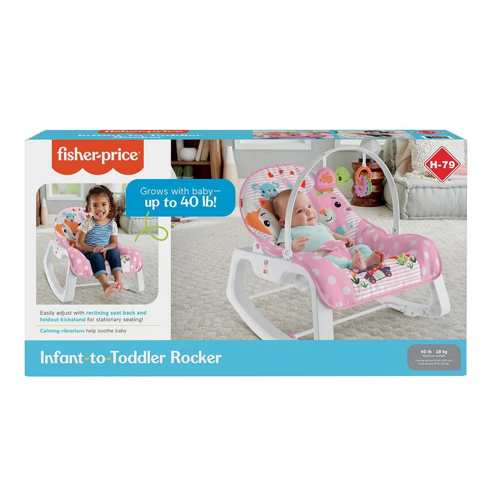 Siège berçant évolutif – Animaux roses de ​Fisher-Price, siège berçant pour bébé