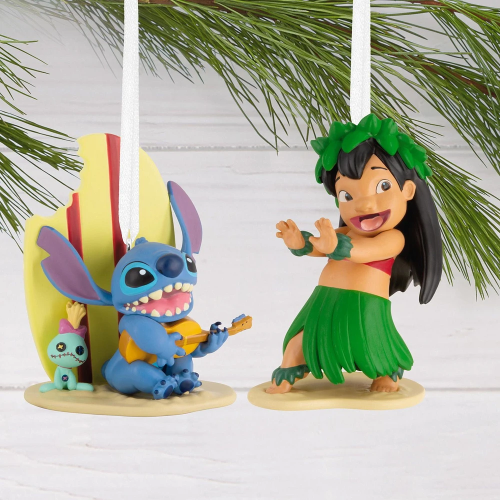 Hallmark Christmas Ornaments (Disney Lilo & Stitch), Set of 2