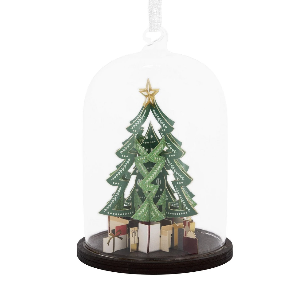 Hallmark Christmas Ornament (Signature Christmas Tree Cloche Glass and Paper)