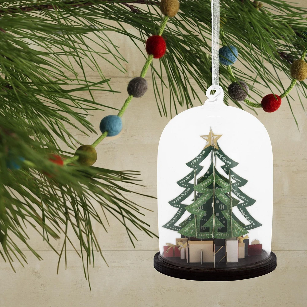 Hallmark Christmas Ornament (Signature Christmas Tree Cloche Glass and Paper)