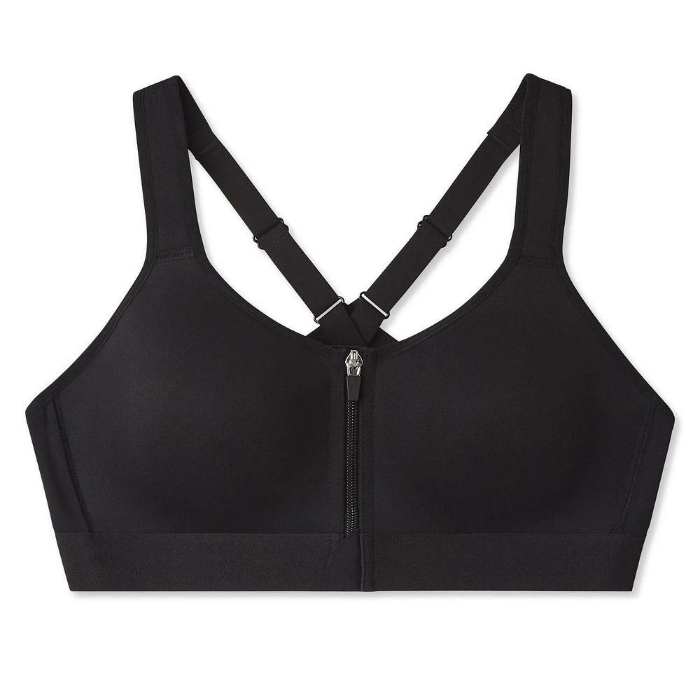Soutien-gorge de sport zippé sur le devant Athletic Works pour femmes Tailles 36B-44DD