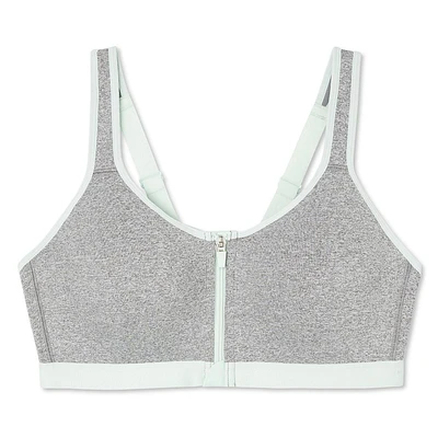 Soutien-gorge de sport zippé sur le devant Athletic Works pour femmes Tailles 36B-44DD