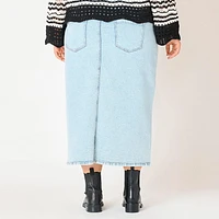 DV Denim maxi skirt with front slit,