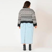 DV Denim maxi skirt with front slit,