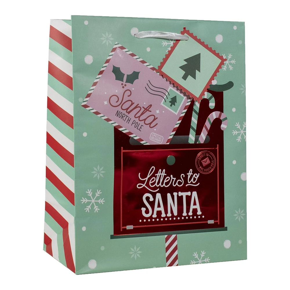 Holiday Time Small Letters Christmas Gift Bag