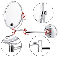 American Imaginations 16.95-in. x 13-in. Stainless Steel Wall Mount Magnifying Mirror In Brushed Nickel AI-29380