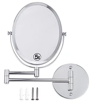 American Imaginations 16.95-in. x 13-in. Stainless Steel Wall Mount Magnifying Mirror In Brushed Nickel AI-29380