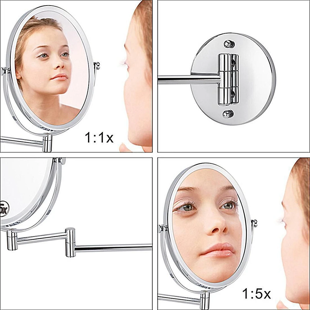 American Imaginations 16.95-in. x 13-in. Stainless Steel Wall Mount Magnifying Mirror In Brushed Nickel AI-29380