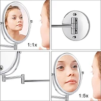 American Imaginations 16.95-in. x 13-in. Stainless Steel Wall Mount Magnifying Mirror In Brushed Nickel AI-29380