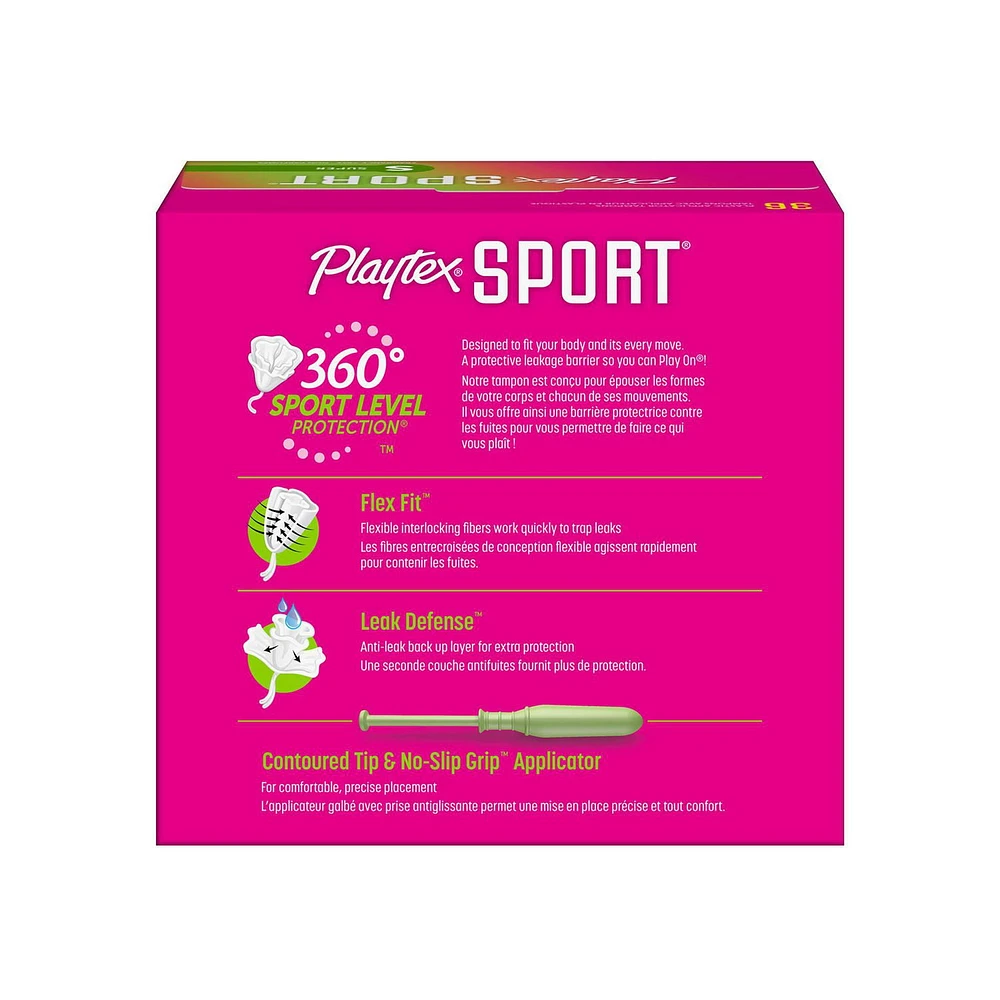 Playtex Sport Unscented Athletic Tampons Super, 36 Tampons