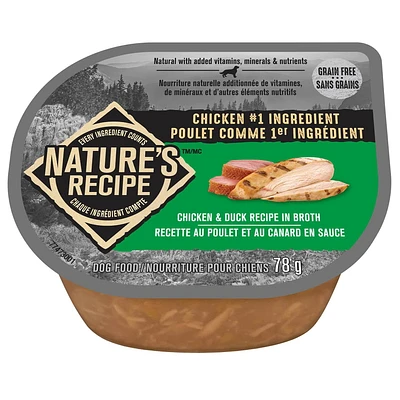 Nature's Recipe Chicken & Duck Recipe in Broth Wet Dog Food, 78g