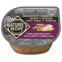 Nature's Recipe Chicken & Venison Recipe in Broth Wet Dog Food, 78g