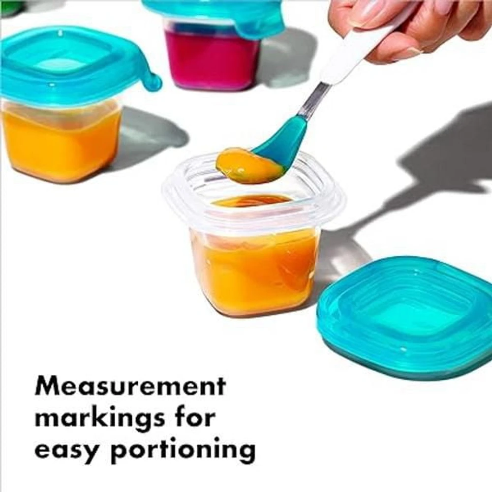 OXO Tot - 2oz Silicone Baby Blocks - Freezer Storage Containers - Teal