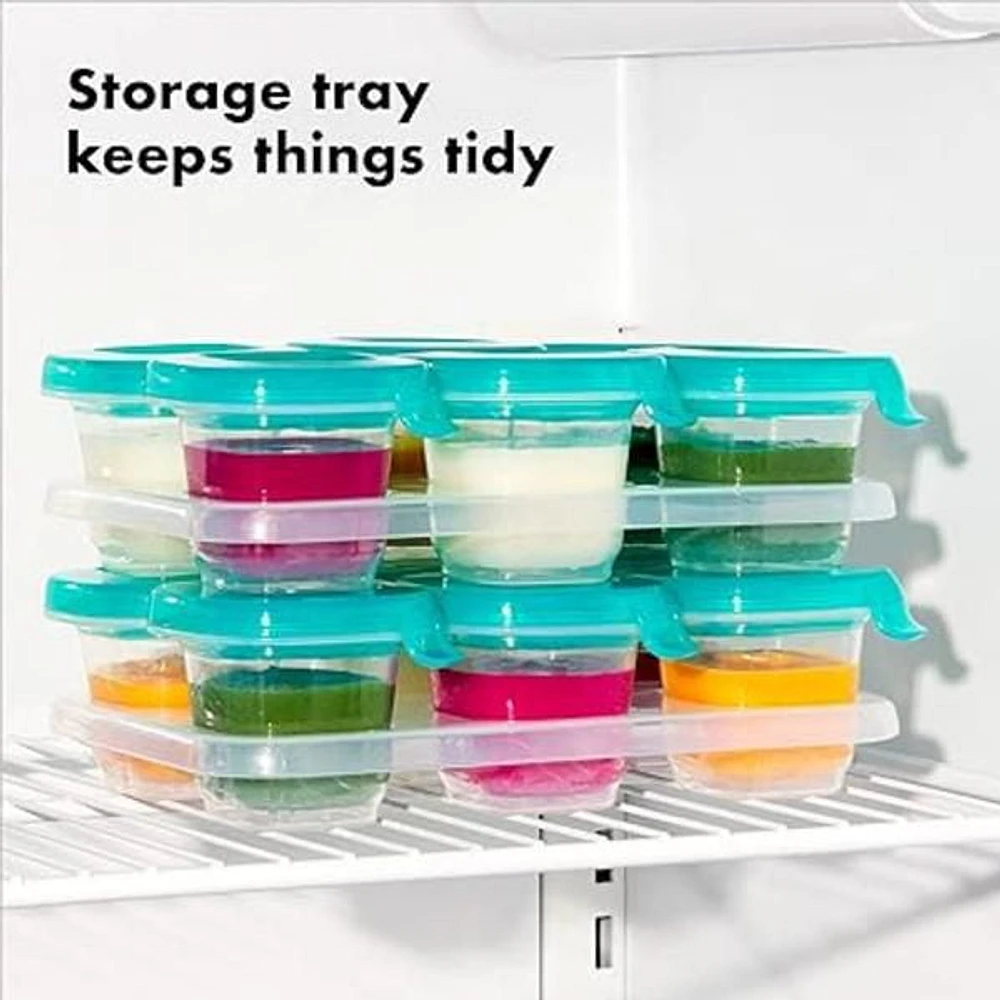 OXO Tot - 2oz Silicone Baby Blocks - Freezer Storage Containers - Teal