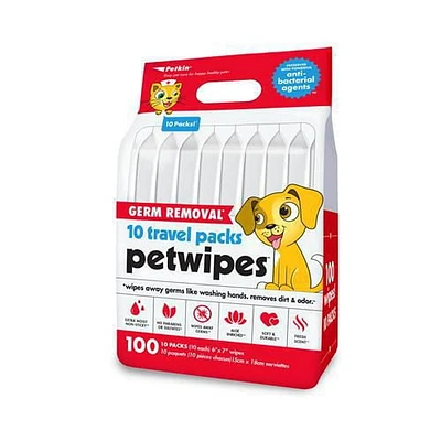 5)Lingettes de voyage pour animaux pour éliminer les germes